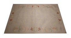 Tappeto fatto a mano Tappeto Aubusson francese, Tappeto da salotto in lana color crema