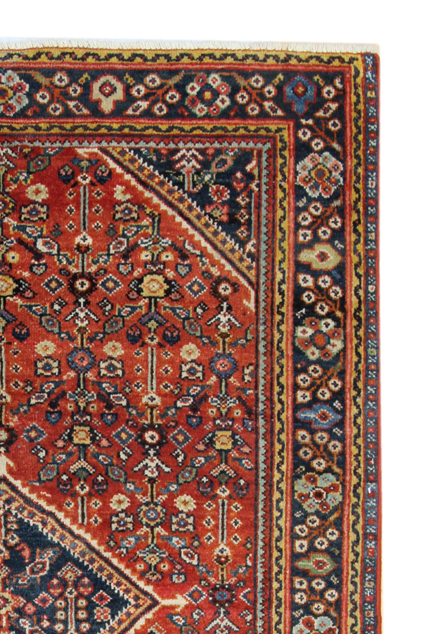 Vegetable Dyed Rustic Handmade Oriental Rug Geometric Rust Wool Living Room Carpet 132x195cm For Sale