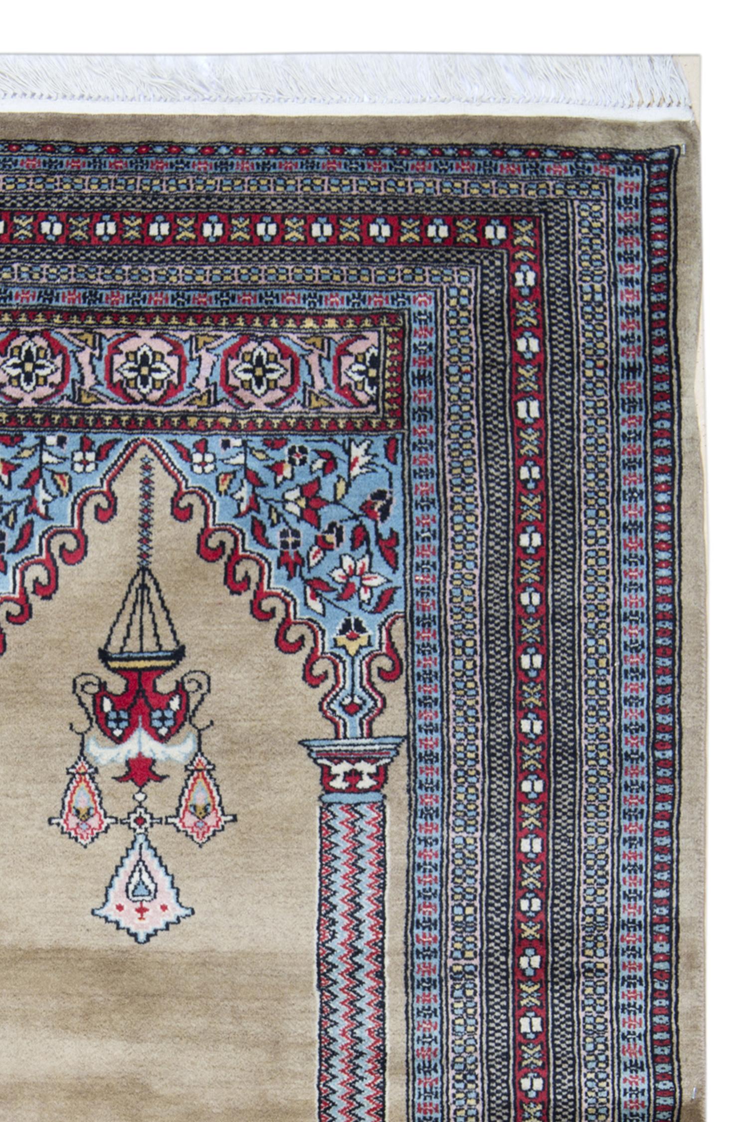 Mid-Century Modern Handmade Carpet Green Vintage Rug, Classic Oriental Wool Area Rug For Sale