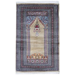 Handmade Carpet Green Vintage Rug, Classic Oriental Wool Area Rug