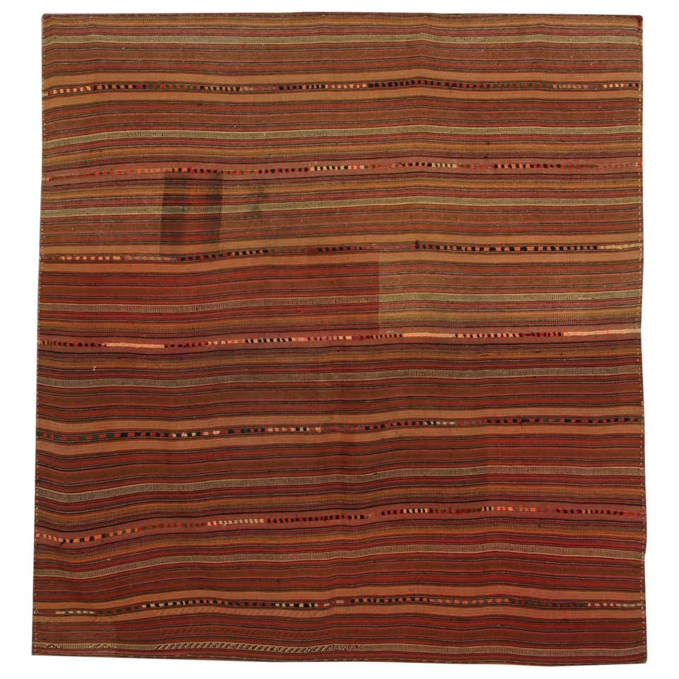 Antique Rugs Handmade Jajim Tapestry Rug Striped Red Carpet Textile For ...