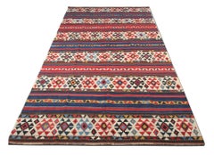 Handmade Carpet Kilim Rug Traditional Striped Wool Vintage Area Rug Geometric