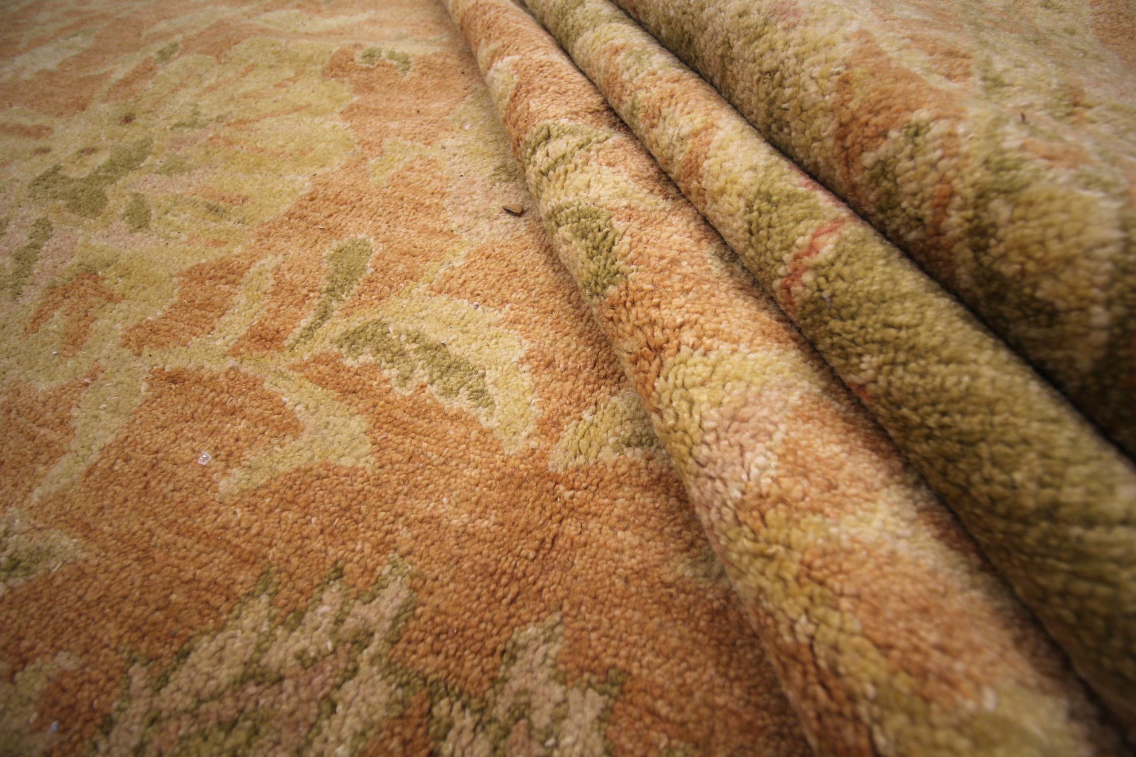 Handmade Carpet Large Vintage Rug Ziegler Style Wool Living Room Rug For Sale 4