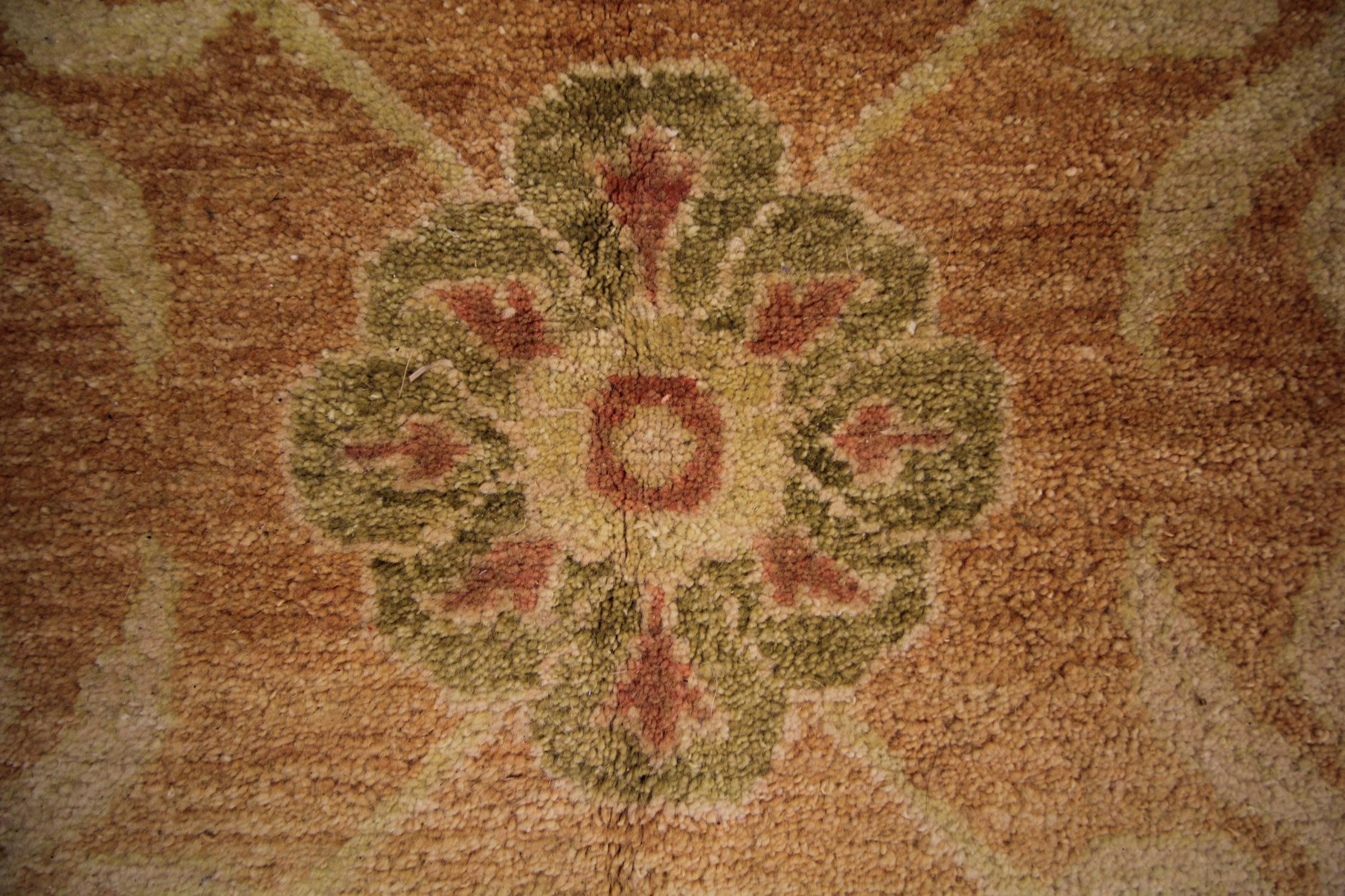 Indian Handmade Carpet Large Vintage Rug Ziegler Style Wool Living Room Rug For Sale