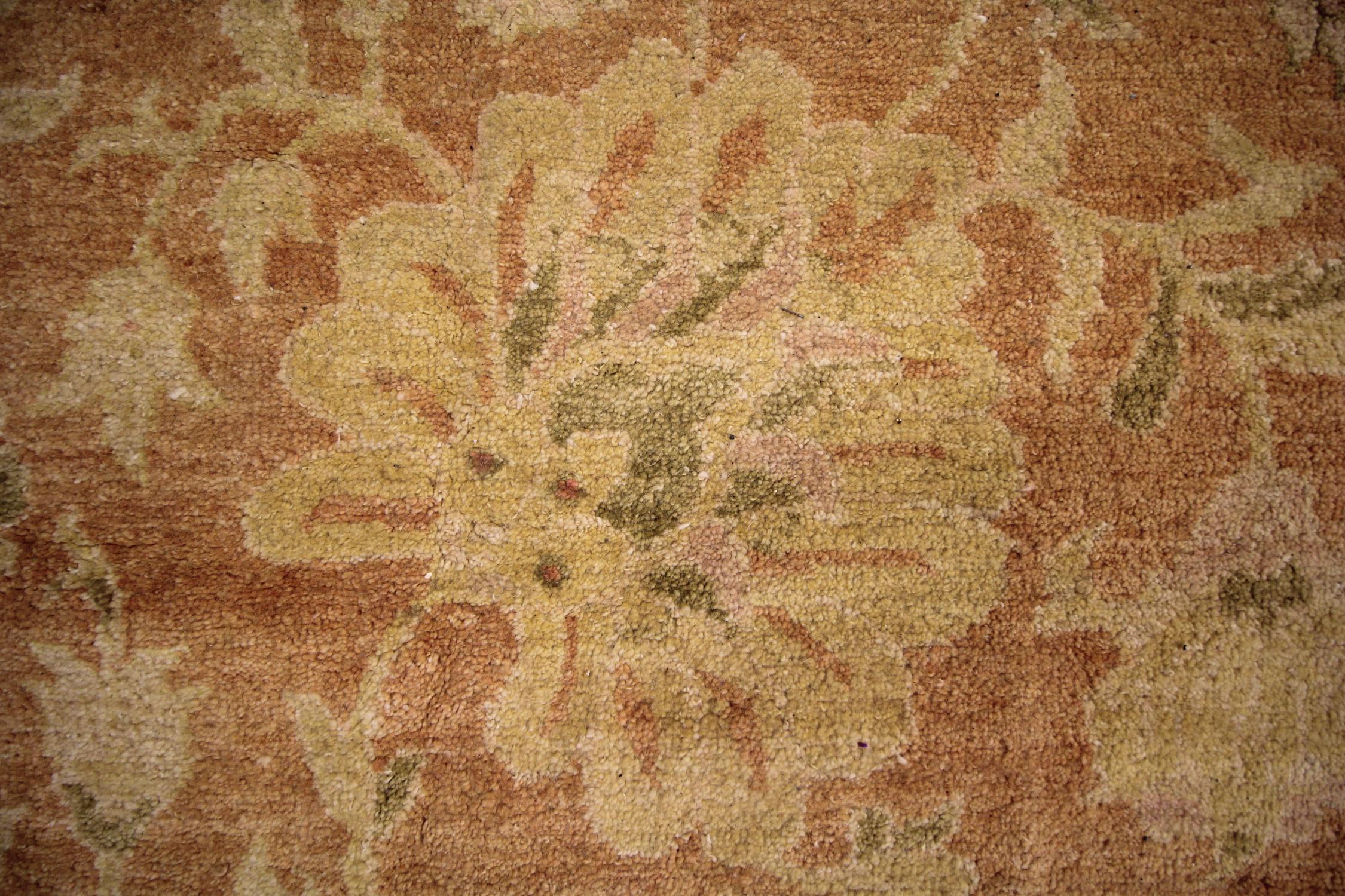 Late 20th Century Handmade Carpet Large Vintage Rug Ziegler Style Wool Living Room Rug For Sale