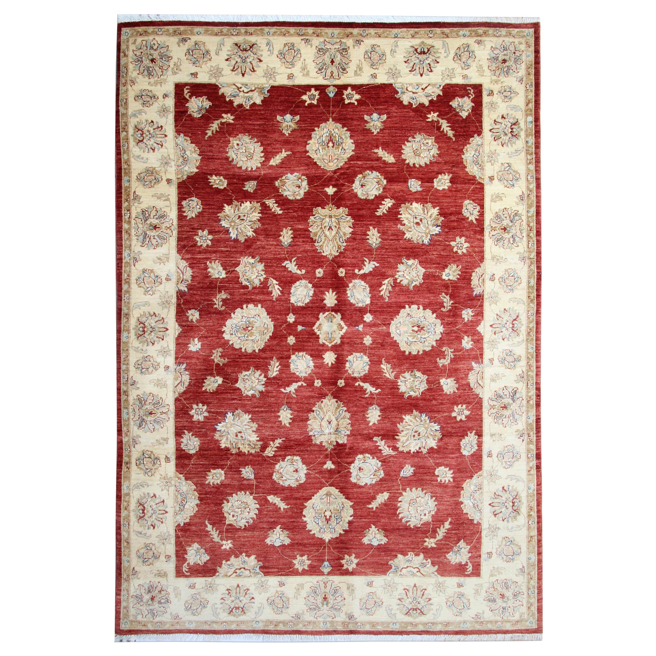 Handmade Carpet Modern Saltanabad Rug, Ziegler Style Living Room Rug  For Sale