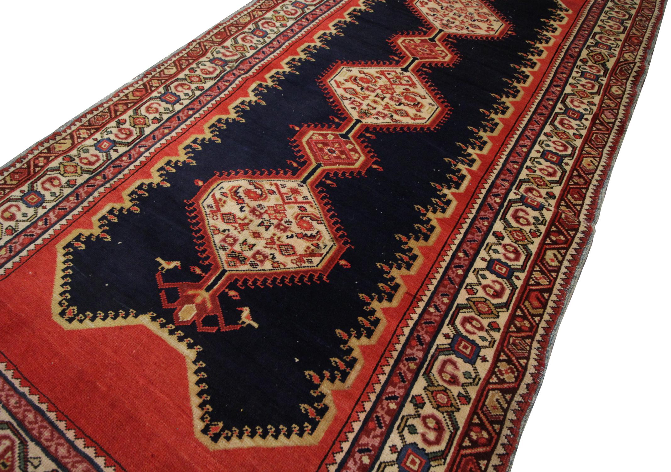 Tribal Handmade Carpet Oriental Antique Rug, Red Wool Caucasian Carpet for Sale