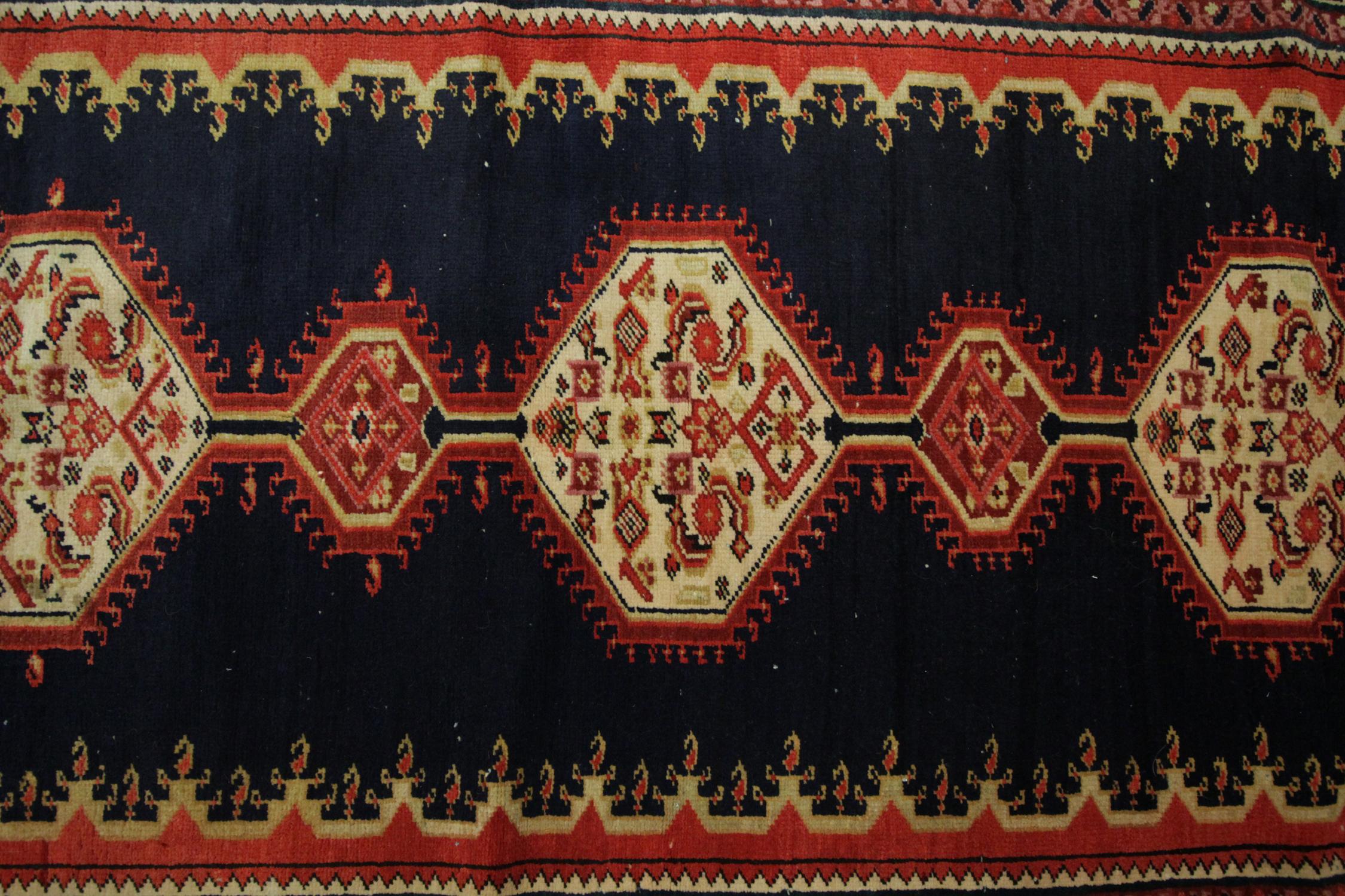 Organic Material Handmade Carpet Oriental Antique Rug, Red Wool Caucasian Carpet for Sale