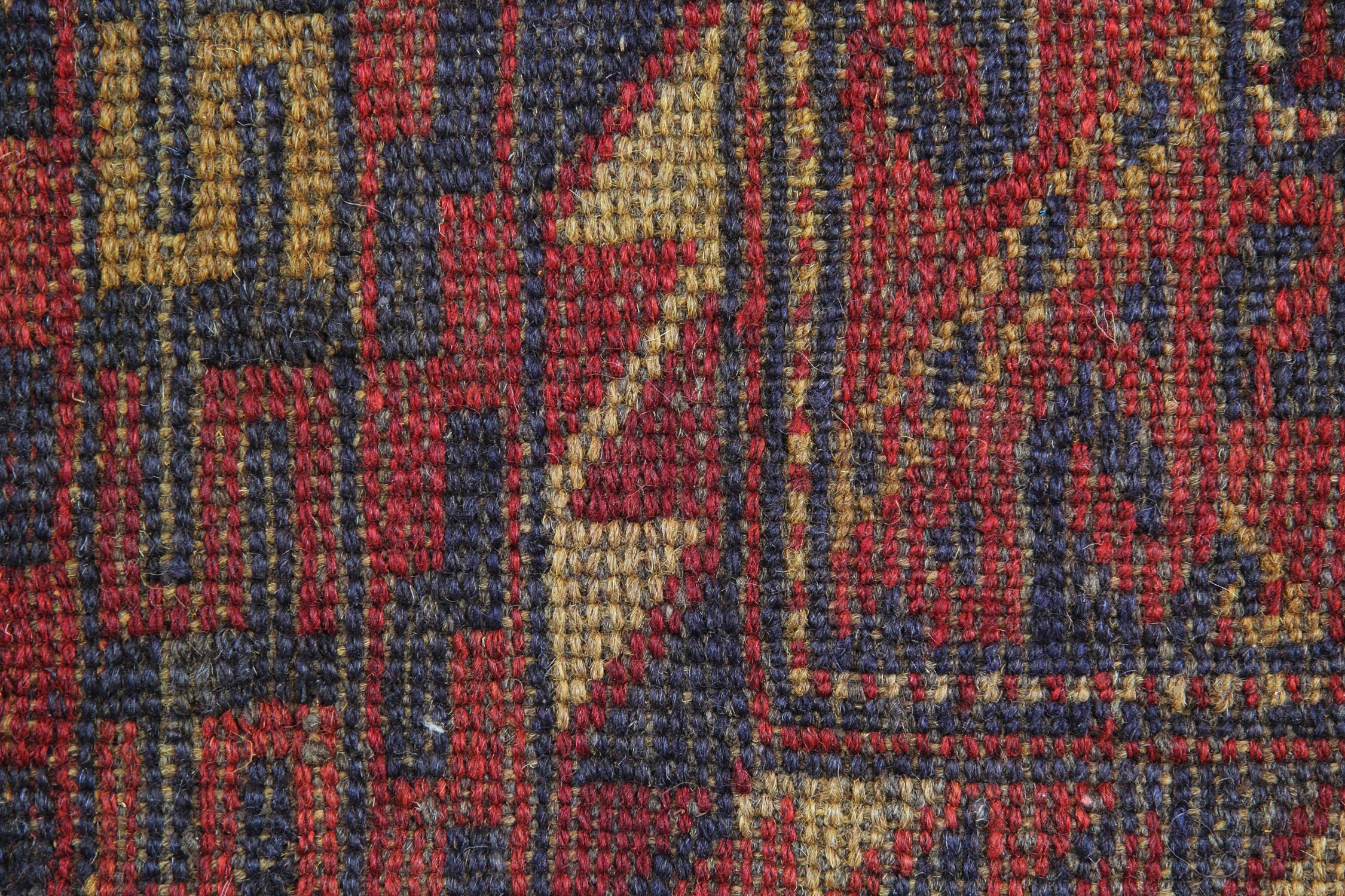 Afghan Handmade Carpet Oriental Rug Traditional Deep Red Rugs Square Turkmen Home Decor