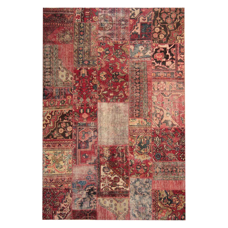 Oriental Patchwork Carpet Wool Area Rug Traditional Handmade For Sale ...