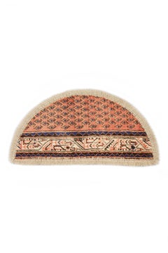 Handmade Carpet Pink Wool Entrance Mat, Traditional Refurbish Rug Door Mat Sale
