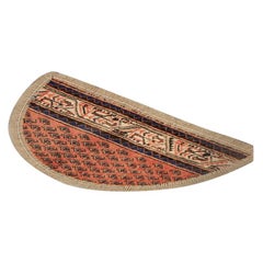 Retro Handmade Carpet Pink Wool Entrance Mat, Traditional Refurbish Rug Door Mat Sale