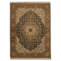 Tapis fait main Tapis indien vintage de qualité Tapis oriental en laine crème Tapis de salon