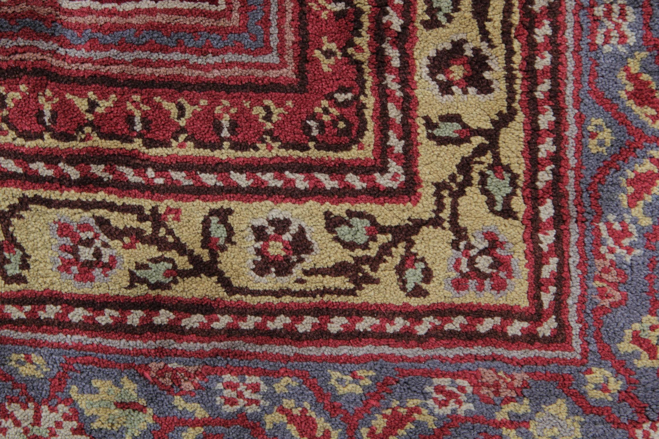 Handmade Carpet Rare Antique Rugs, English Ax Minster Art Deco Rug For Sale 1