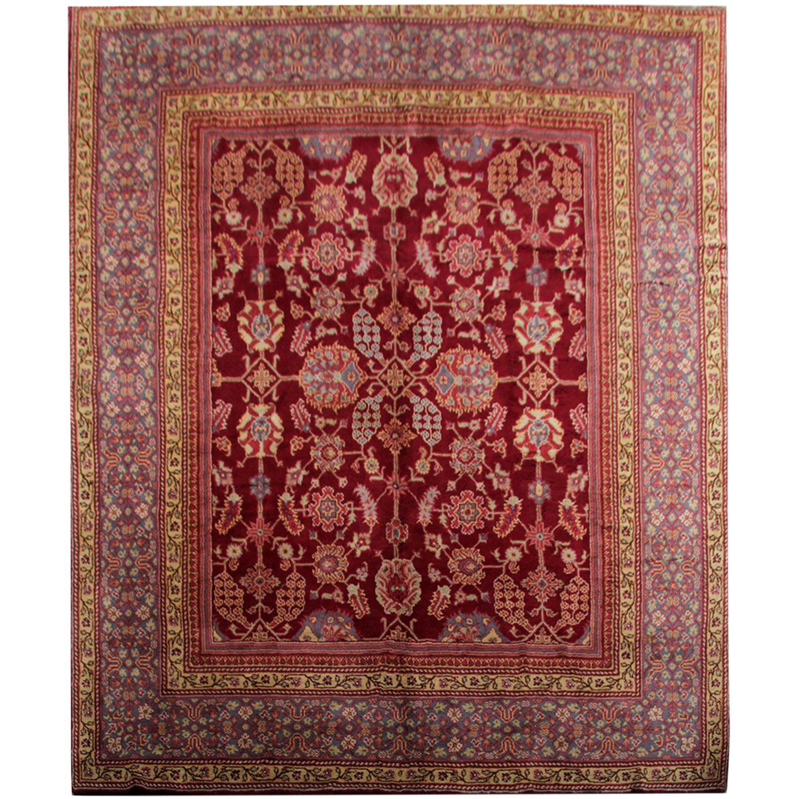 Handgefertigter handgefertigter Teppich, seltene antike Teppiche, englischer Ax Minster Art Deco Teppich