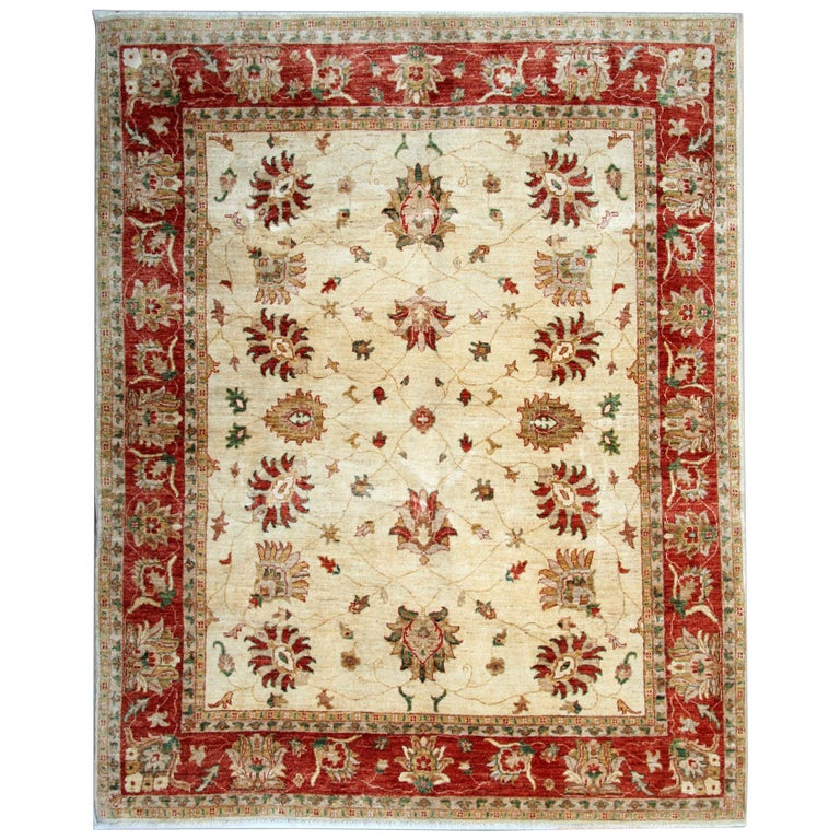 Handmade Carpet Rug Floral Area Rug Ziegler Style Rug For Sale at 1stDibs