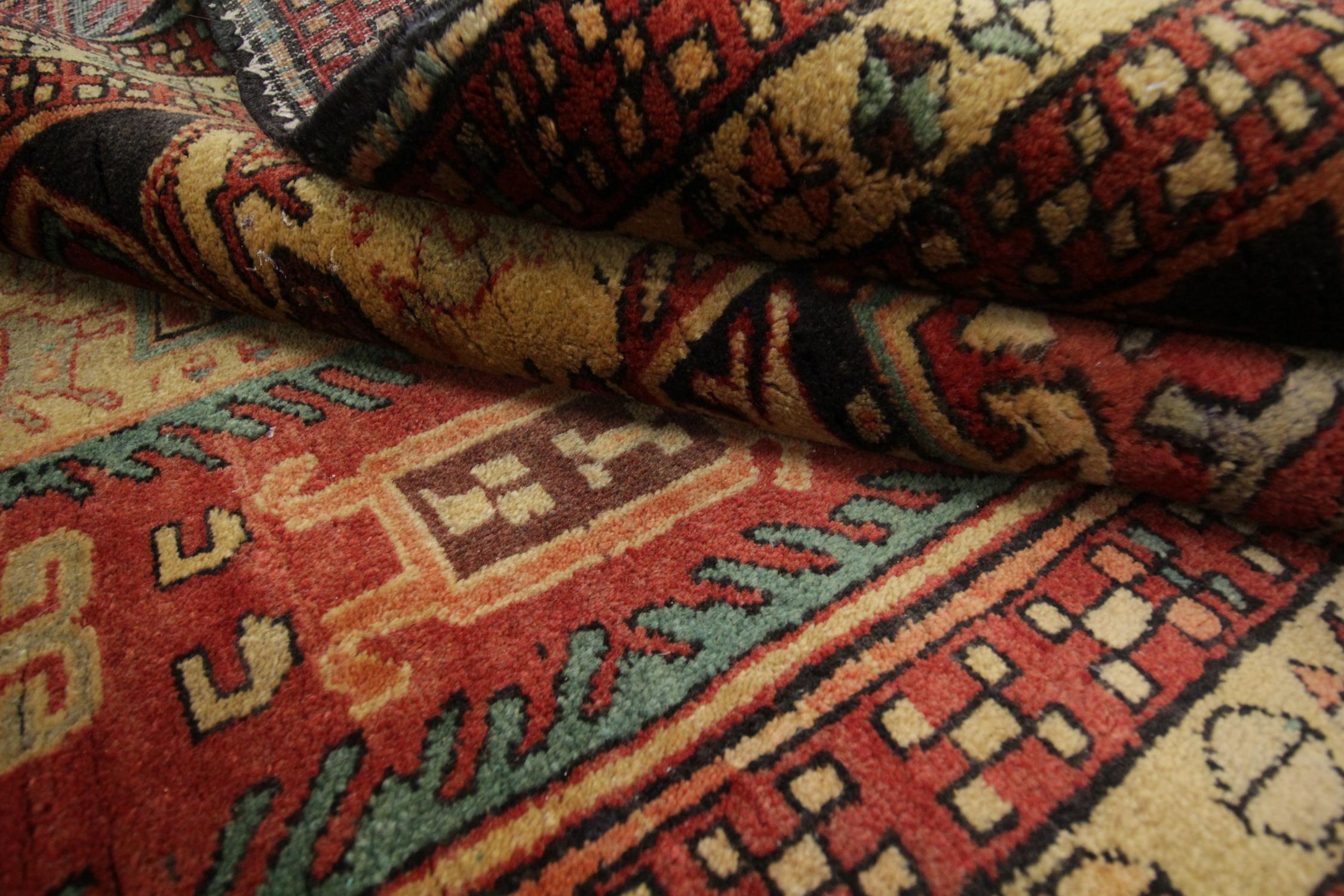 Handmade Carpet Runners Rugs, Antique Rugs Geometric Stair Runner Oriental Rug For Sale 2