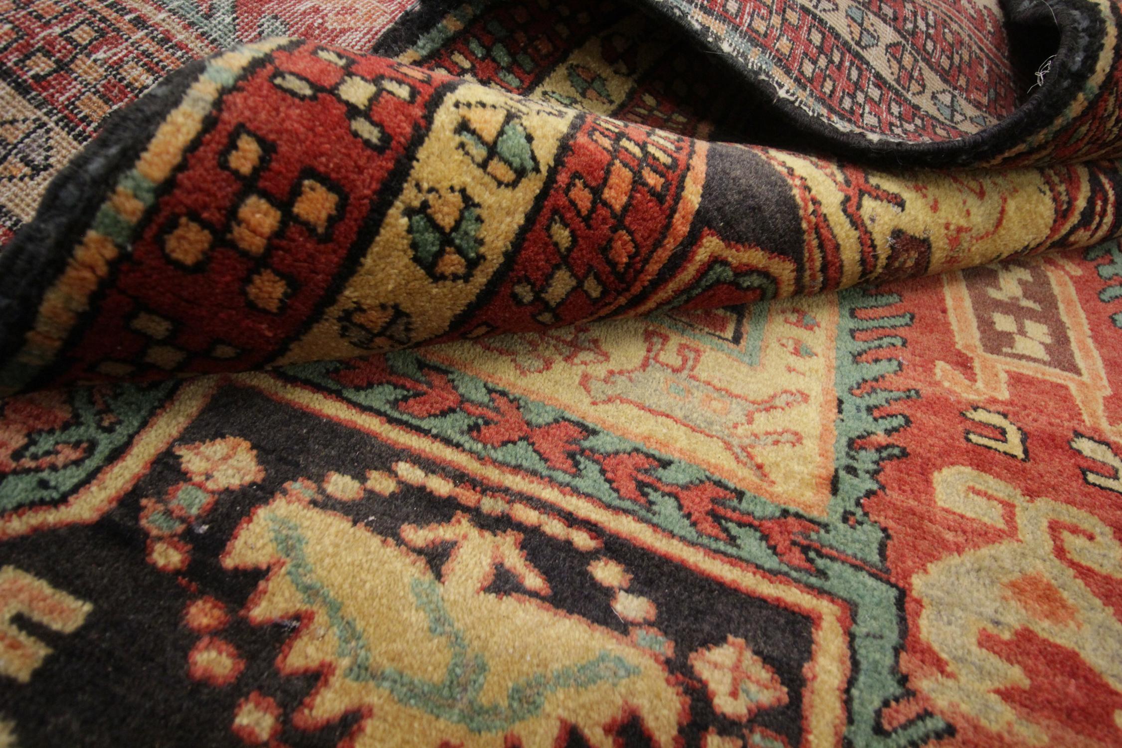 Handgefertigte Teppiche, antike Teppiche, geometrischer Stair-Läufer, Orientteppich im Angebot 3