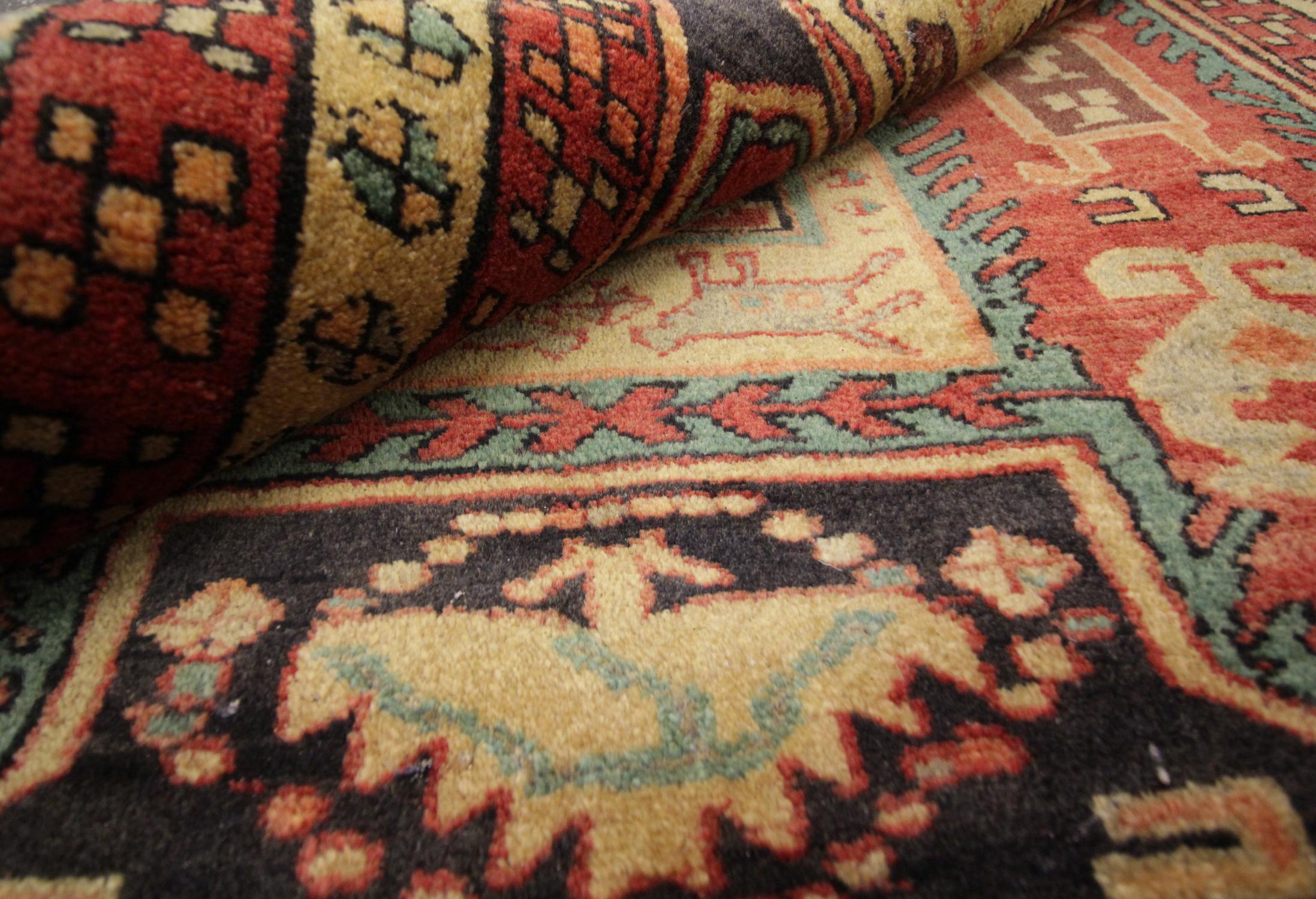 Handmade Carpet Runners Rugs, Antique Rugs Geometric Stair Runner Oriental Rug For Sale 4