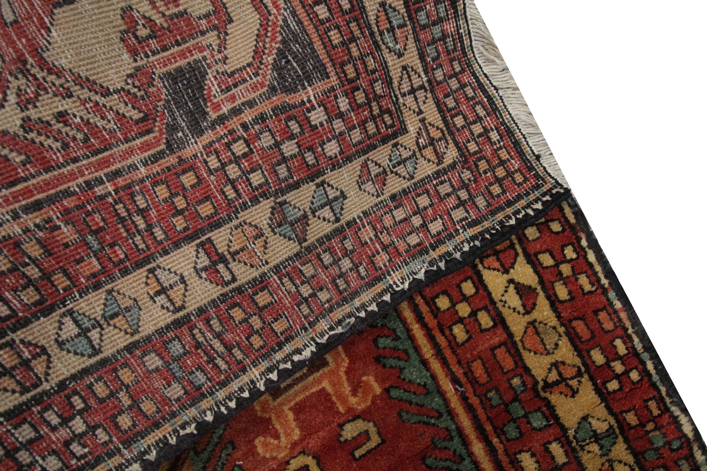 Handgefertigte Teppiche, antike Teppiche, geometrischer Stair-Läufer, Orientteppich im Angebot 5