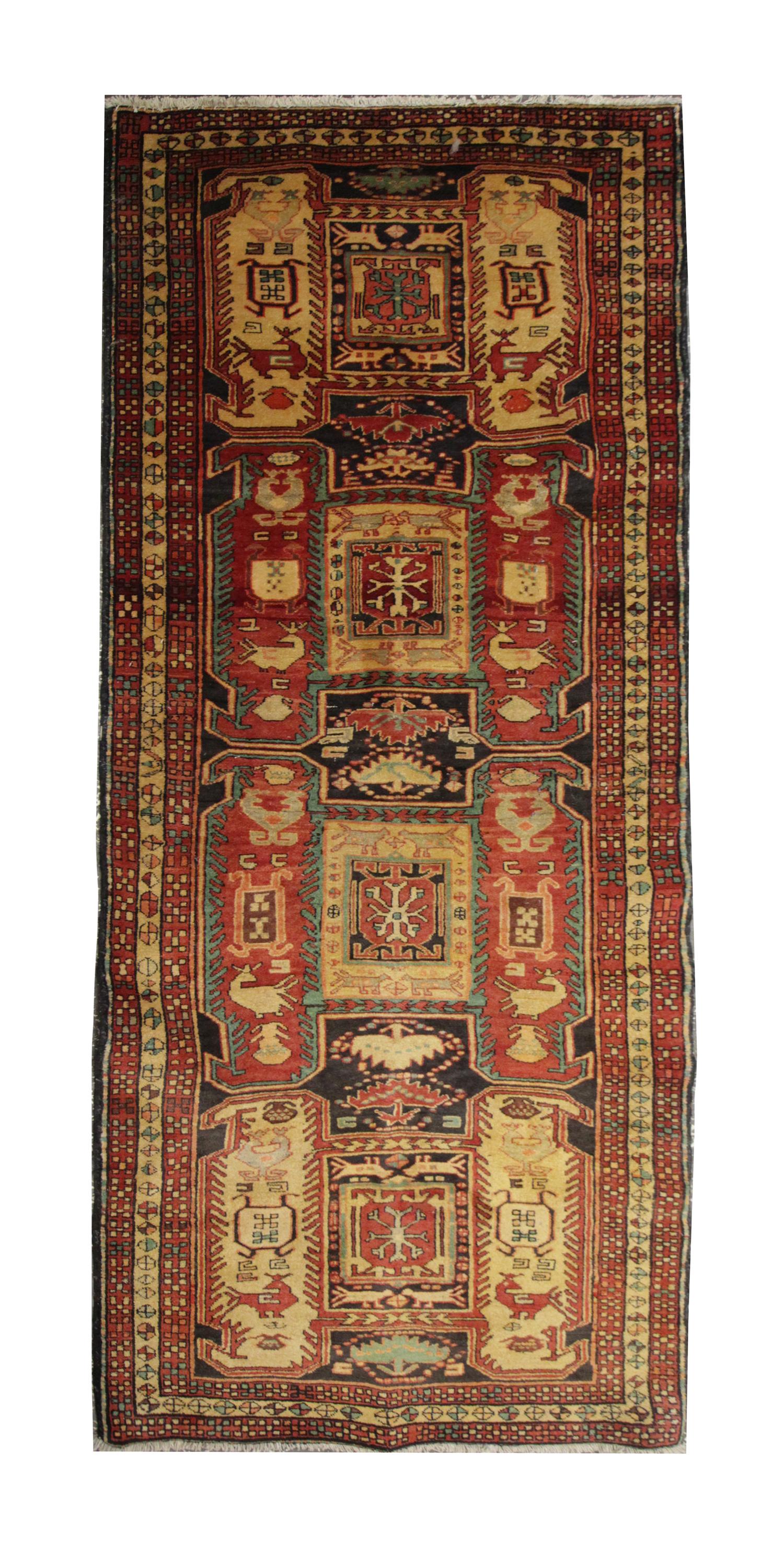 Country Handmade Carpet Runners Rugs, Antique Rugs Geometric Stair Runner Oriental Rug For Sale