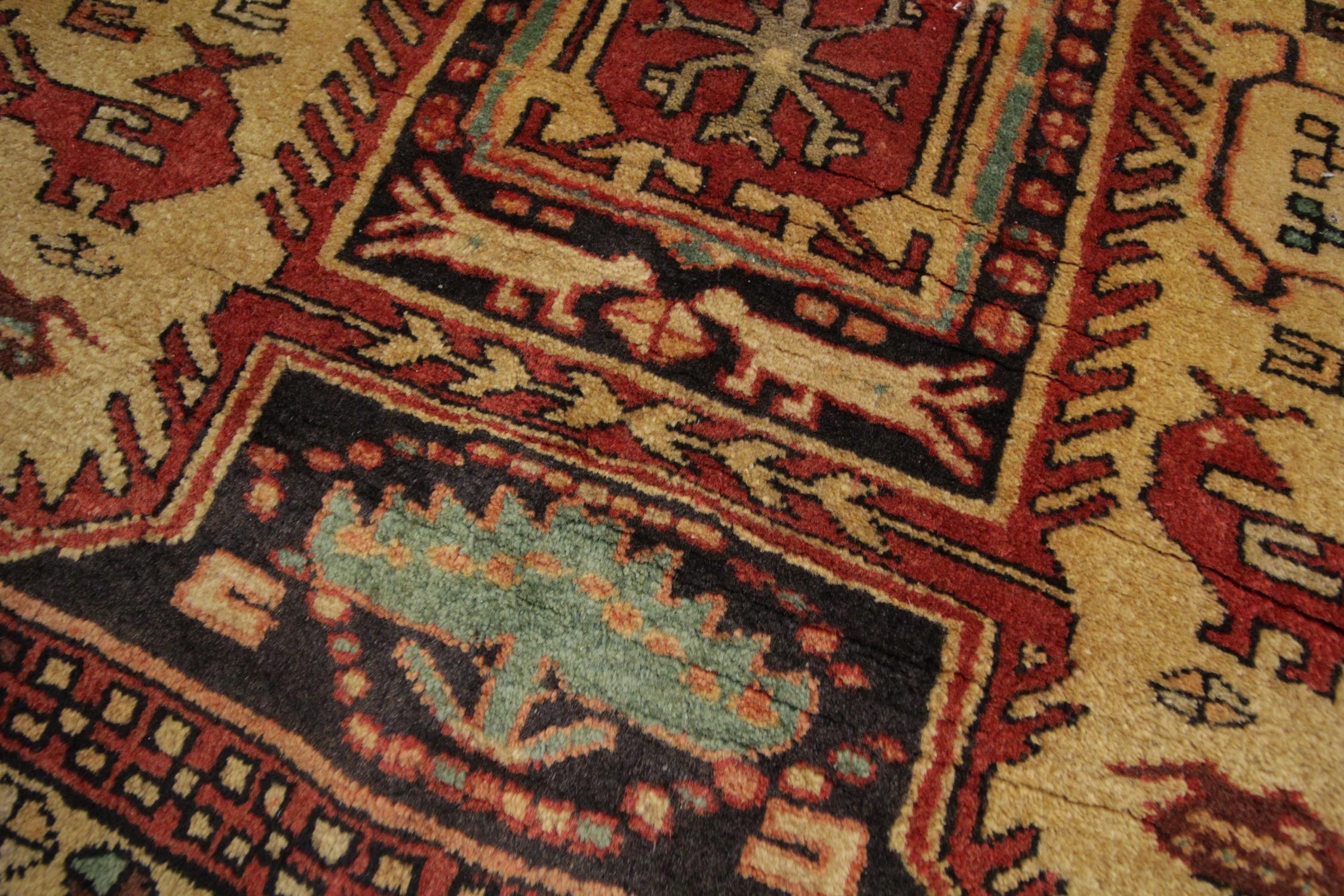 Handmade Carpet Runners Rugs, Antique Rugs Geometric Stair Runner Oriental Rug In Excellent Condition For Sale In Hampshire, GB