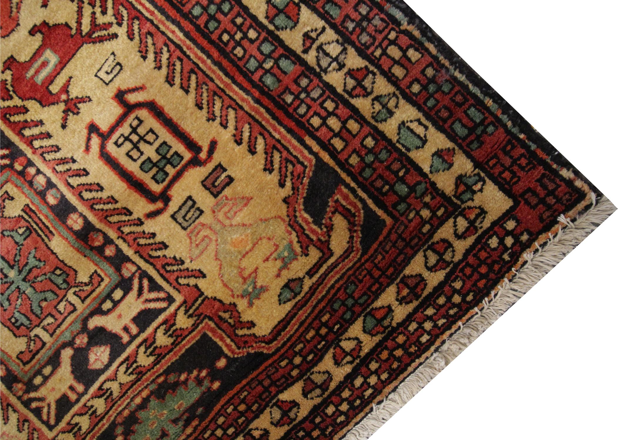 Caucasian Handmade Carpet Runners Rugs, Area Rugs, Geometric Stair Runner Oriental Rug For Sale