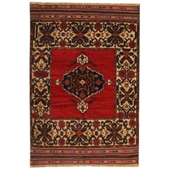 Handmade Carpet Sale, Rustic Vintage Geometric Afghan Red Rug
