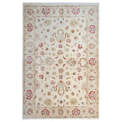 Vintage Handmade Carpet Saltanabad, Ziegler Style Rug, Living Room Rug
