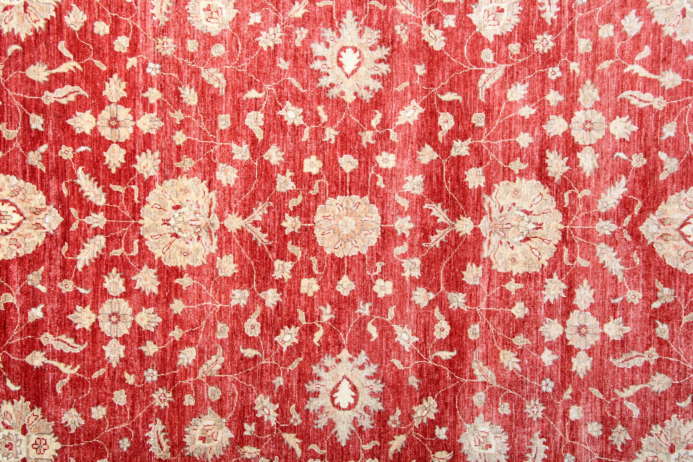 Sultanabad Tapis fait main Saltanabad, tapis de style Ziegler, tapis de salon rouge en vente