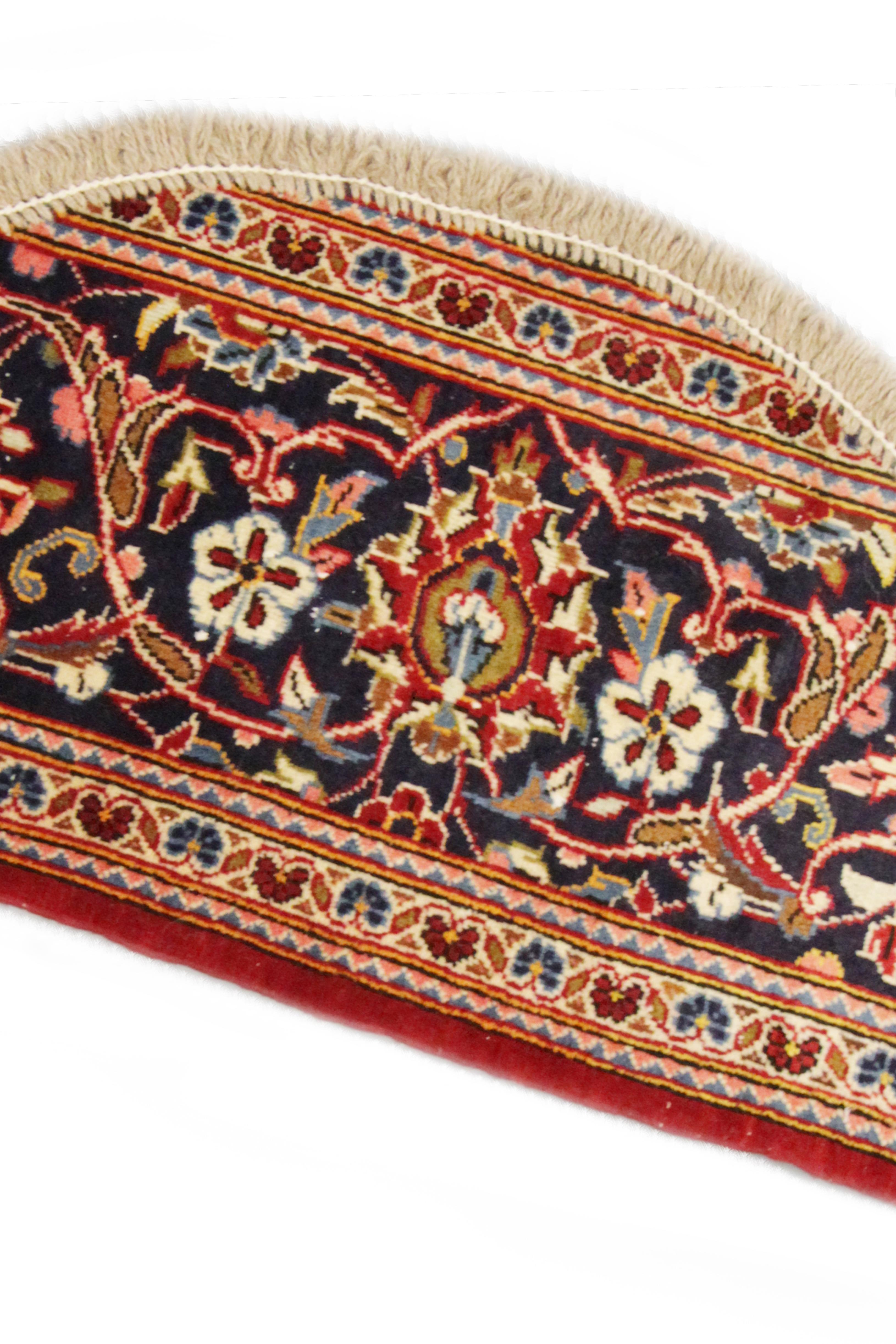 Rustic Handmade Carpet, Semicircle Entrance Way Mat Vintage Oriental Rug Door Mat