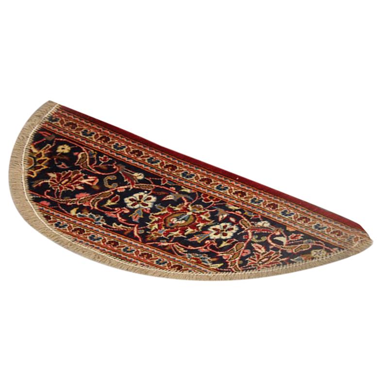 Handmade Carpet, Semicircle Entrance Way Mat Vintage Oriental Rug Door Mat