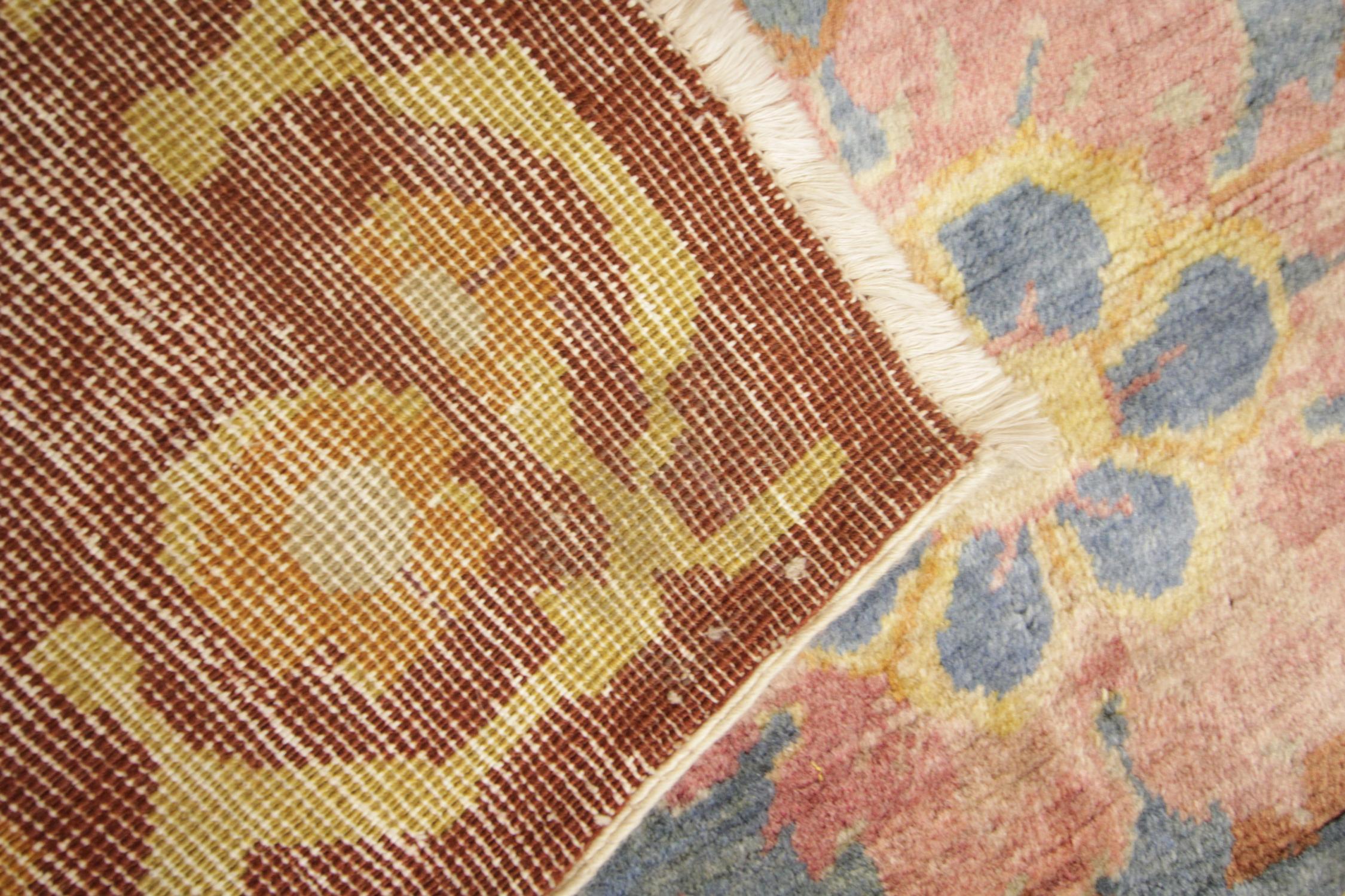 Handmade Carpet, Square Chinese Rug Art Deco Rug, Antique Rug Wool Carpet For Sale 1