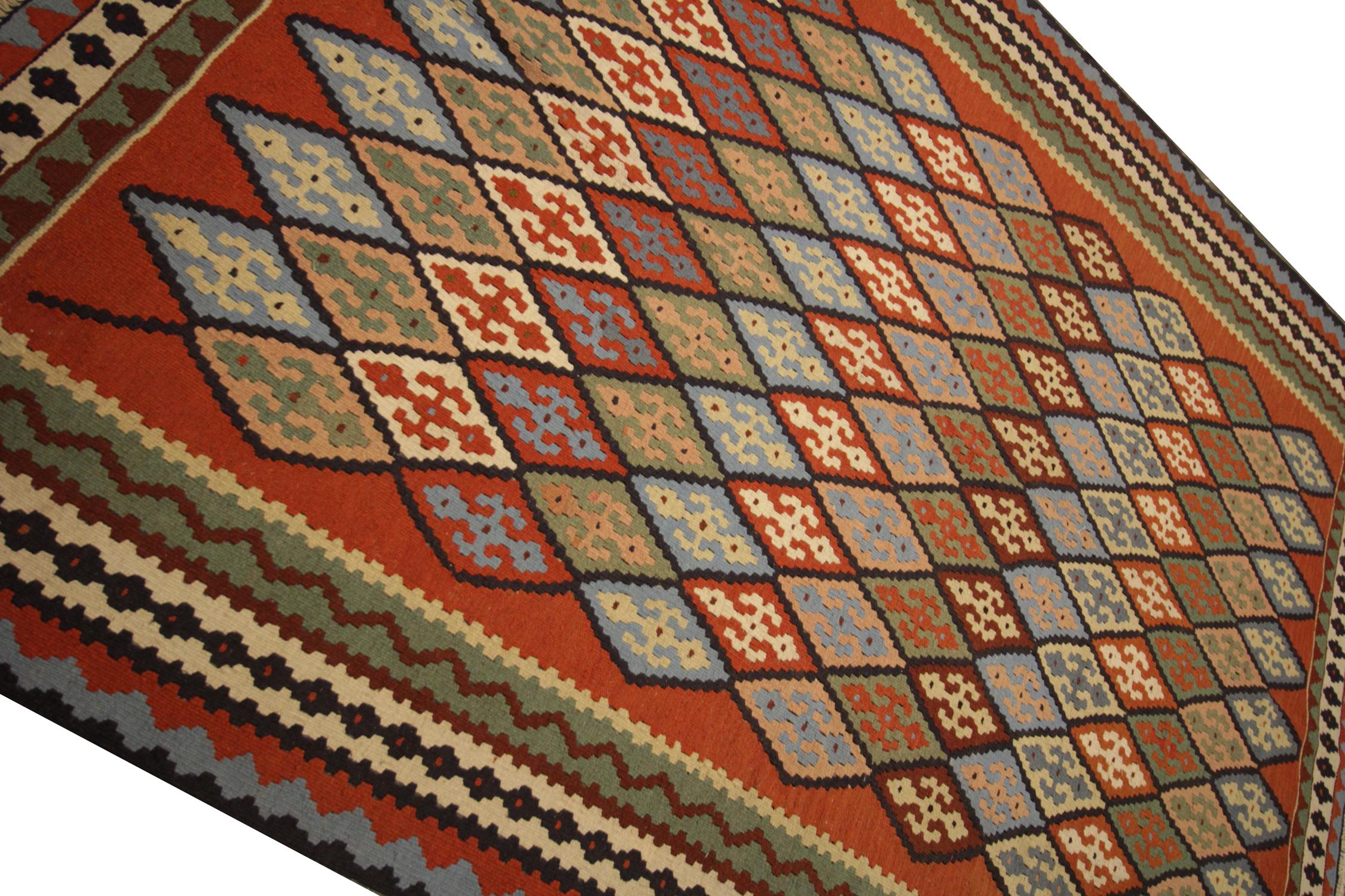 Country Handmade Carpet Turkish Kilim Rug Flat-Weave Large Vintage Kilims For Sale