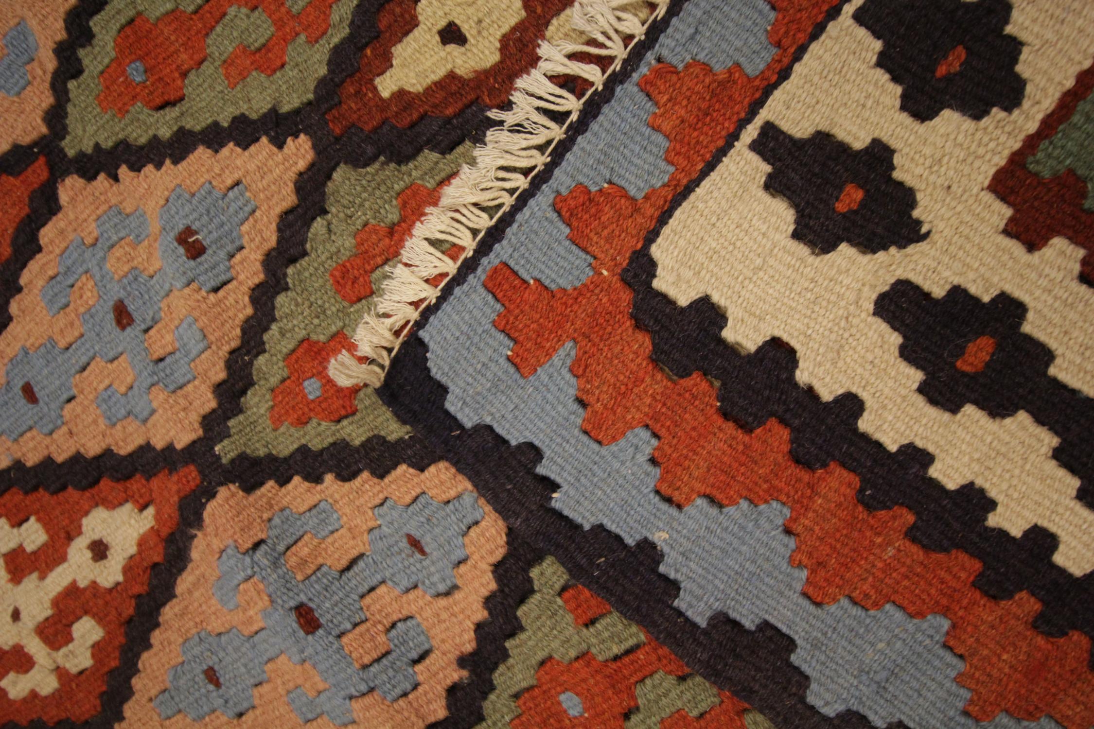 Late 20th Century Handmade Carpet Turkish Kilim Rug Flat-Weave Large Vintage Kilims For Sale