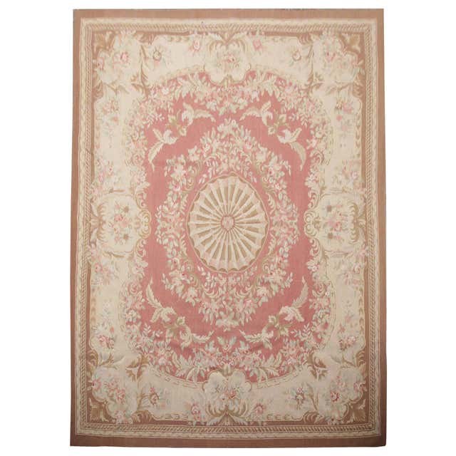 Vintage French Aubusson Rug with Romantic Rococo Style For Sale at ...