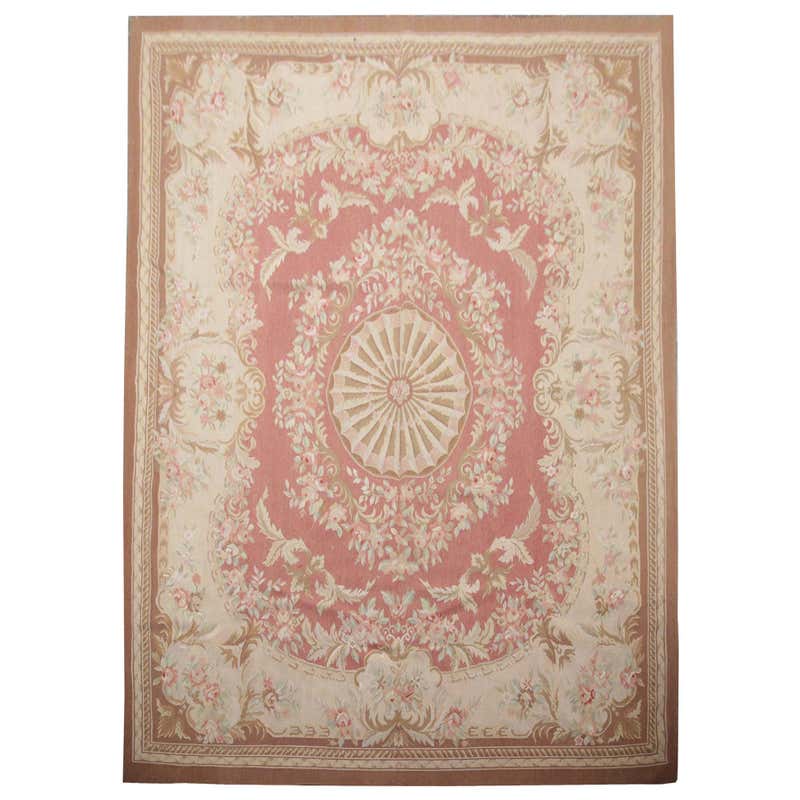Vintage French Aubusson Rug with Romantic Rococo Style For Sale at ...