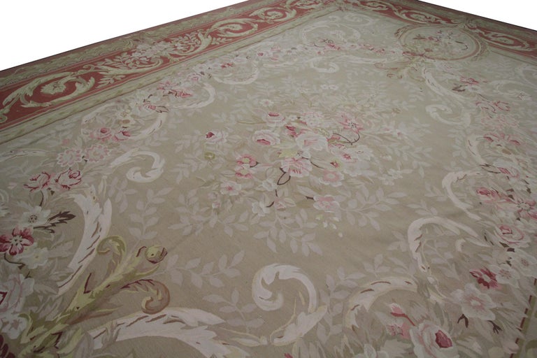 Handmade Carpet Aubusson Style Rug, Extra Large Traditional Wool