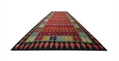 Handmade Carpet Vintage Kilim Rug, Traditional Tribal Red Wool Area Rug