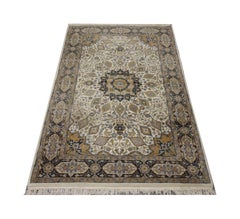Handgefertigter Teppich, Vintage-Wohnzimmerteppich, 1970, orientalische Teppiche mit Blumenmuster, zum Verkauf