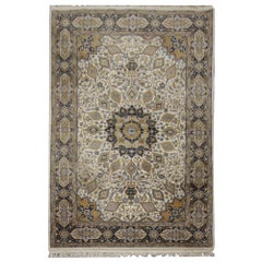 Tapis vintage fait main, tapis de salon à motifs floraux orientaux, en vente