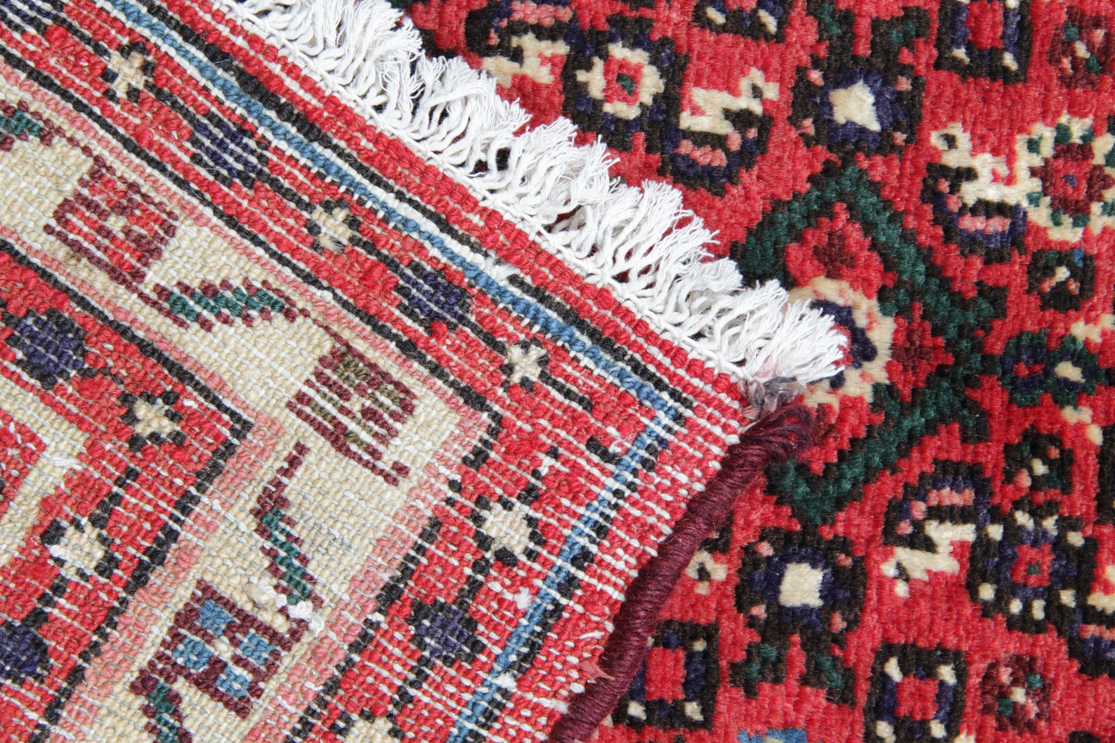 Rustic Handmade Carpet Vintage Runner Rug, Oriental Red Wool Rug Stair Runner For Sale