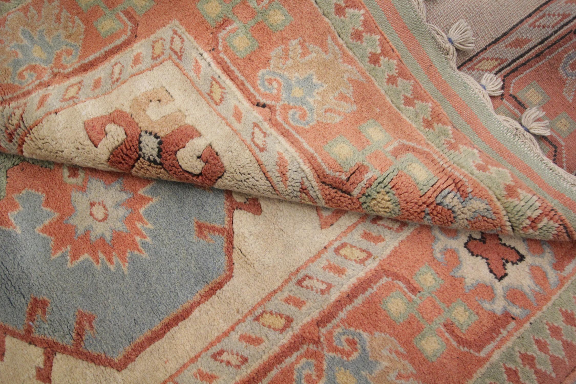 Lana Tappeto fatto a mano Tappeto turco vintage Milas, Tappeto casa di campagna dai colori pastello in vendita