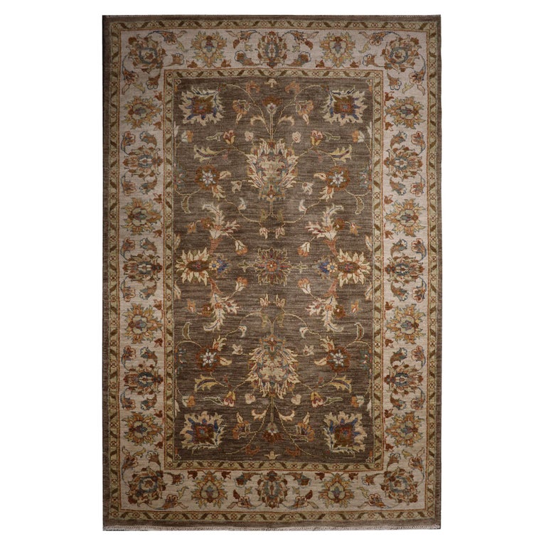 Handmade Carpet Ziegler rug Traditional Wool Brown Carpet Area Rug For