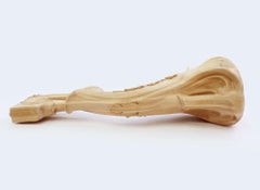 Front Post for a Staircase in Art Nouveau style, Handmade Carved Wood Newel Post