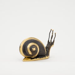 Handmade Cast Brass Decorative Snail Large Paperweight
