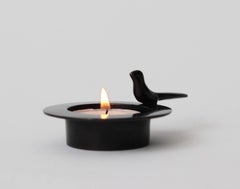 Handmade Cast Bronze Bird Tea Light Candle-holder with Patina Finish