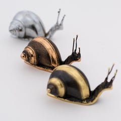 Handmade Cast Bronze Decorative Snail Large Paperweight