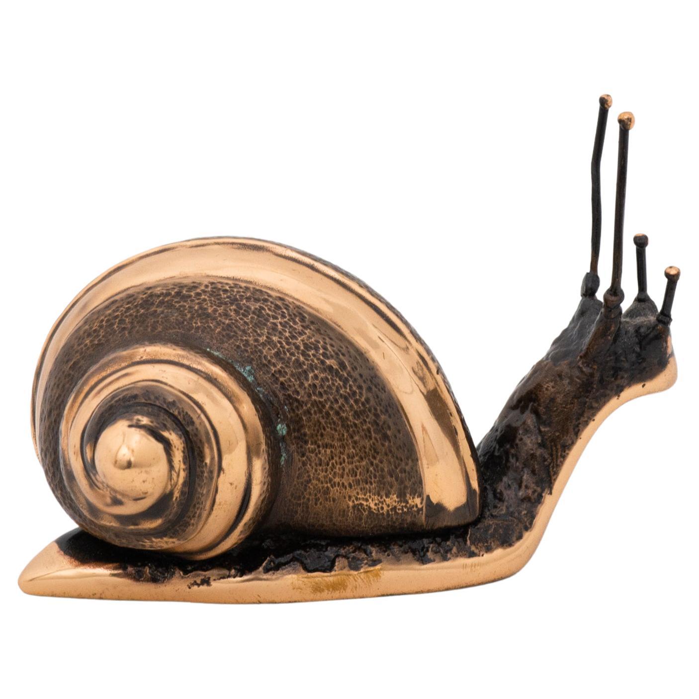 Handmade Cast Bronze Decorative Snail Large Paperweight For Sale