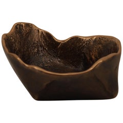 Handmade Cast Bronze Irregular Bowl Inspired by Wabi-Sabi, Vide-Poche